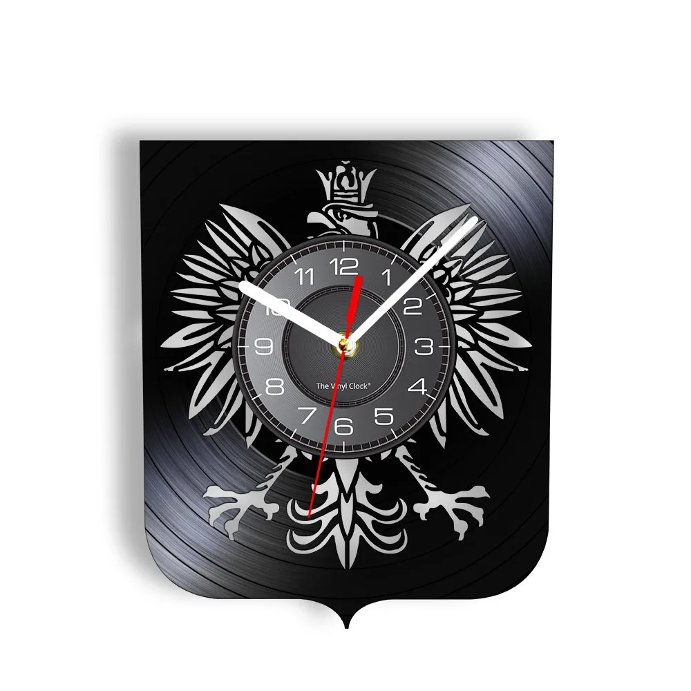 Polish Coat of Arms Polska Wall Clock Patriotic Polish Eagle Poland Coat Of Arms Polish Falcon Vintage Vinyl Record Wall Clock