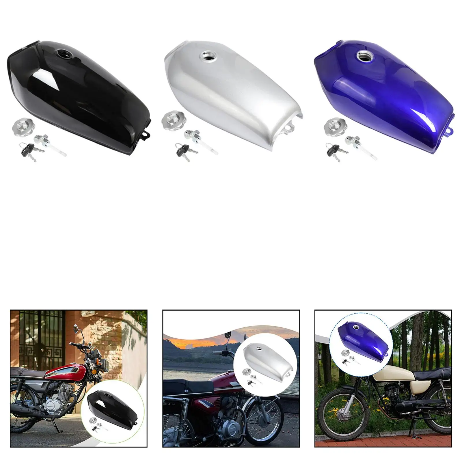 خزان وقود متوافق، خفيف الوزن، مدمج، بدون فتحة جانبية، حديد لـ CG125