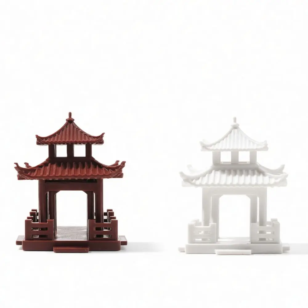 Zen Miniature Pavilion Ornament Chinese Garden Landscape Decor Fish Tank Accessory Bonsai Building Statue Desktop