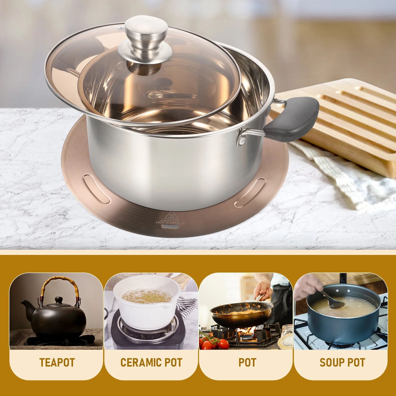 

1Set Heat Transfer Plate Induction Cooker Aluminum Alloy Stainless Steel Induction Plate Adapter Gas Stove Heat Diffuser Kitchen