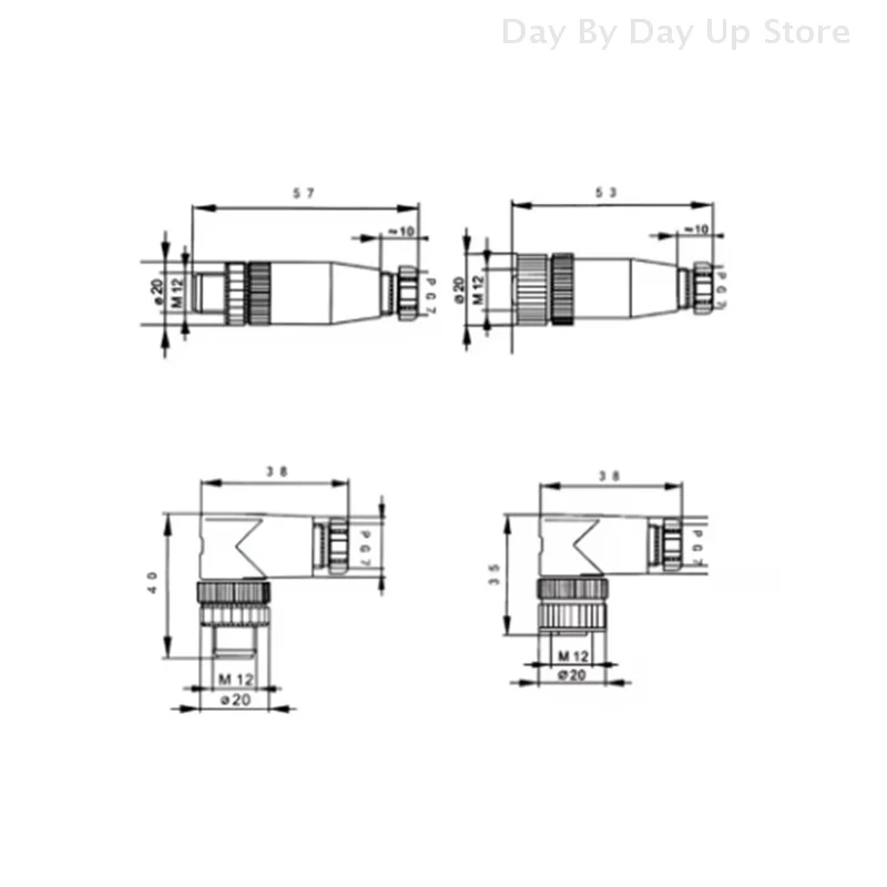 1 قطعة M12 الاستشعار موصل 3/4/5 دبوس ذكر/أنثى مستقيم/الزاوية اليمنى الطيران التوصيل التشفير #3