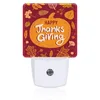 Happy Thanksgiving Night Light for,Autumn Fall Orange Pumpkin Maple Leaf Night Light Plug in with Dusk to Dawn Sensor, 0.5w Ene 1