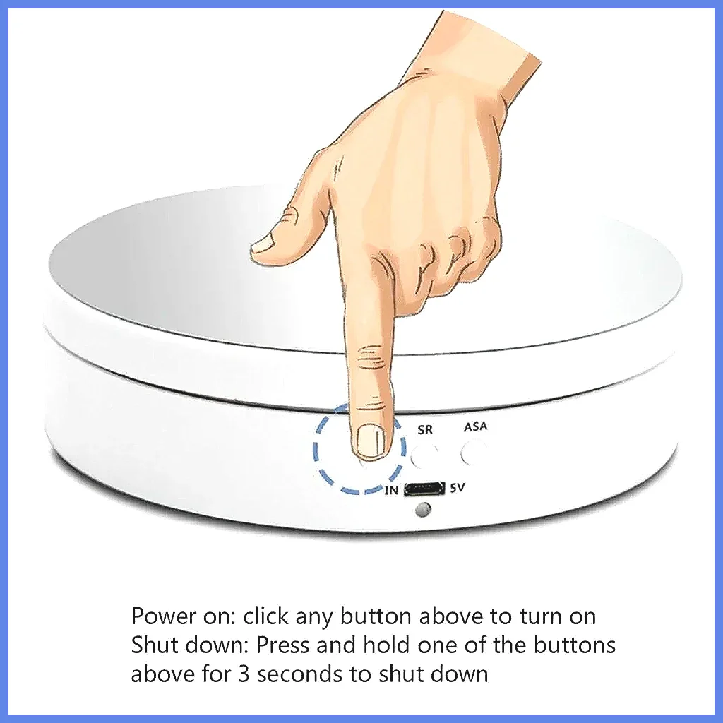 3 Speeds Rotating Turntable 360° Electric Swivel Base Jewelry Display Stand USB & 18650 Battery Powered Rotating Tray for Sho