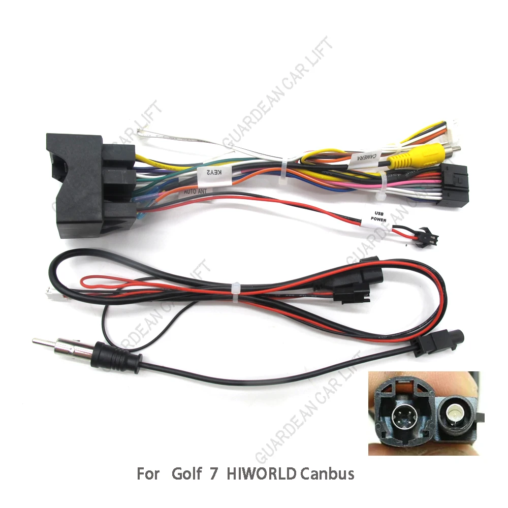 Car 16pin Wiring Harness Adapter Canbus Box Decoder Android Radio Power Cable For Volkswagen Golf 7 Tiguan Hiworld Canbus