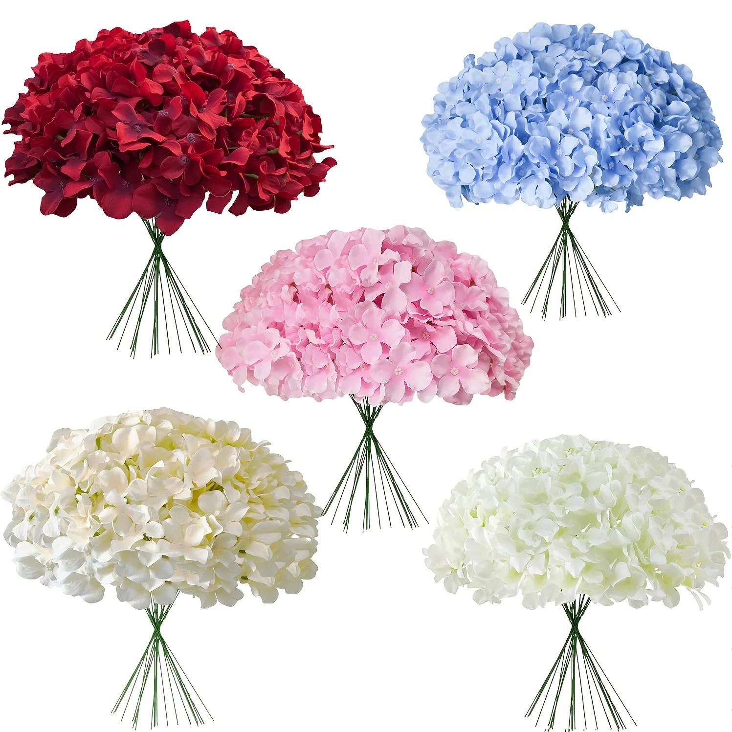 10 Stück Hortensien-Kunstblumenstrauß, 40 cm, künstliche Blumen für Zuhause, Raumdekoration, Garten, Hochzeitsdekoration, Tafelaufsatz, Ornament – Detail 1