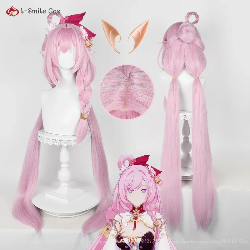 

Парик для косплея из игры wigsplay New Skin Elysia, 110 см, розовый парик, термостойкие синтетические волосы, Искусственные парики из аниме, шапочка