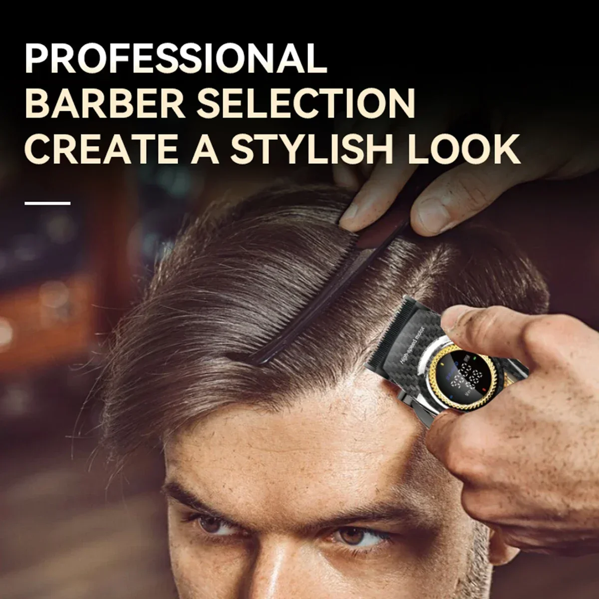 آلة قص الشعر Kemei مع محرك بدون فرش ، تعمل بالبطارية ، آلة تشذيب الشعر ، آلة قص الشعر التجارية مع قاعدة شحن ،