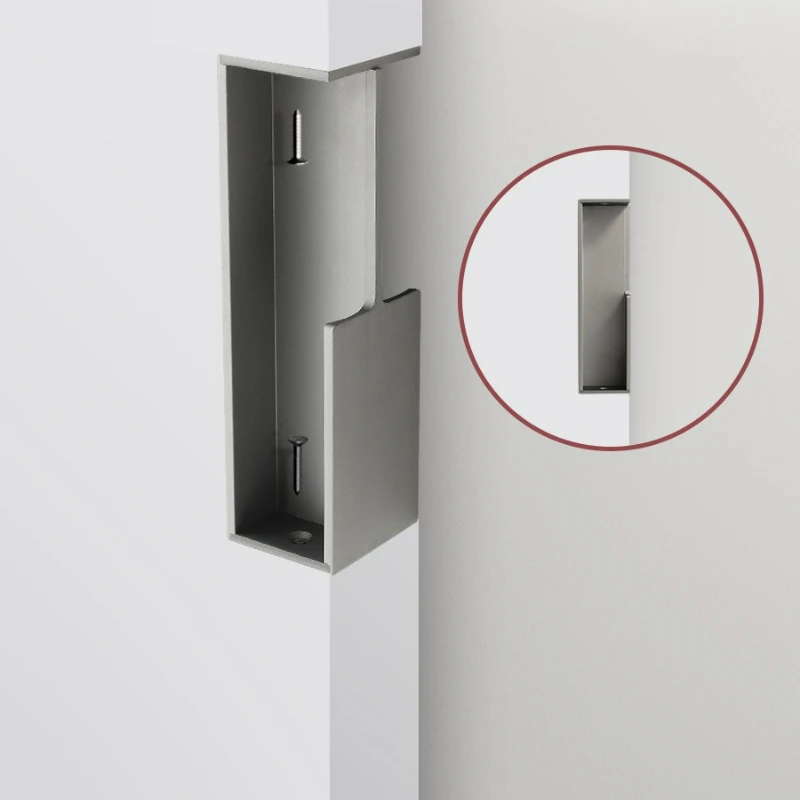 Invisible Handle Pocket Door Embedded Aluminum Alloy Anti-Collision Cabinet Pulls Furniture Hardware Handles for Sliding Ward