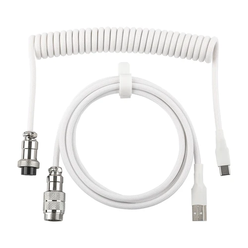 Imagen 1 del producto EPOMAKER Mix V2 Cable de teclado en espiral de 1,8 m USB C a USB A Cable de doble manga para teclado mecánico para jugar