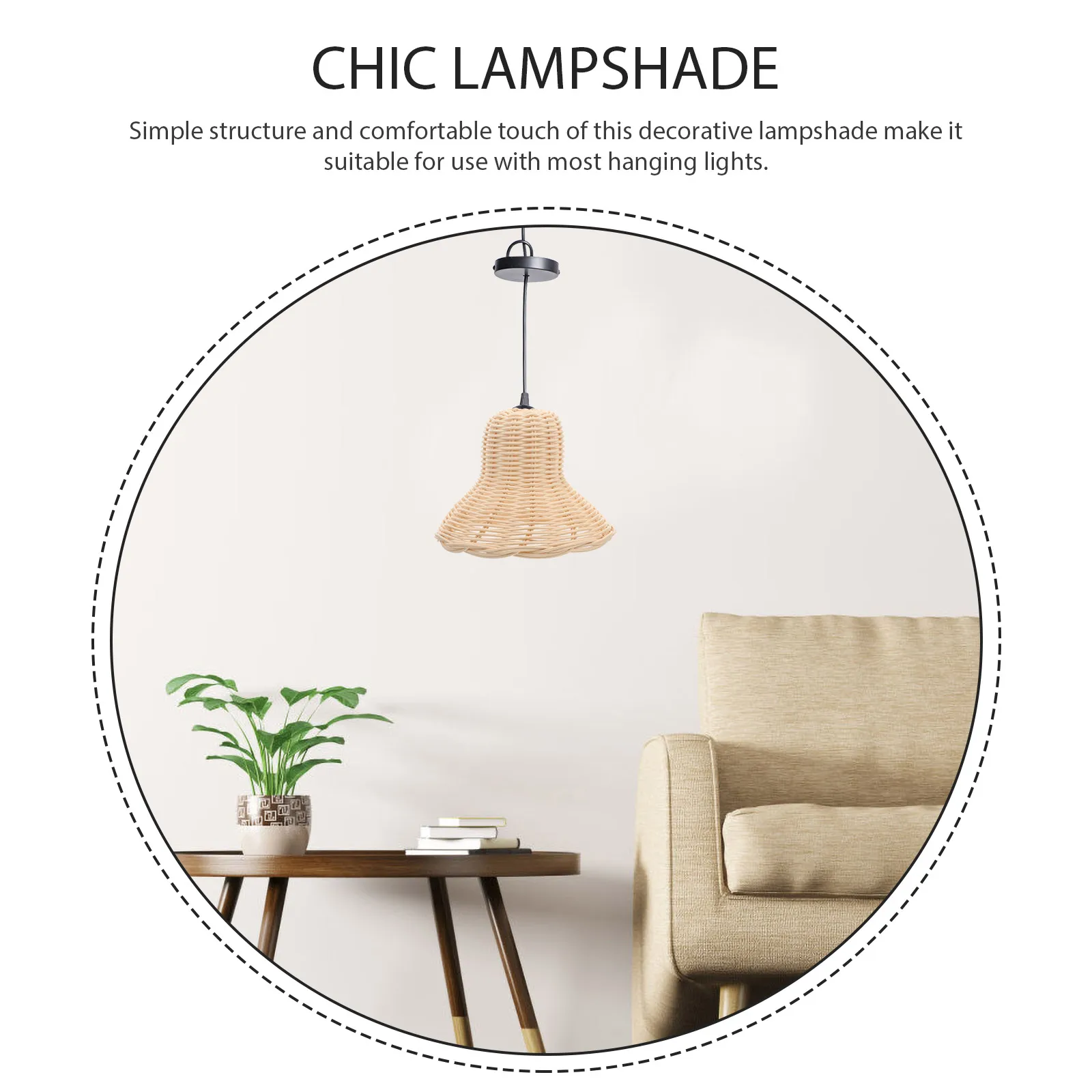 

Тканый подвесной светильник, абажур из ротанга, декоративный абажур в деревенском стиле, простой в установке, стабильная конструкция для гостиной