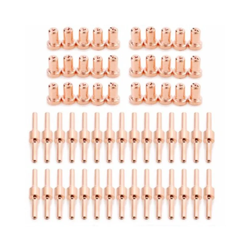 

PT31 LG50 Plasma Cutter Consumables 60PCS, 30/40A Extended Long Tips Electrodes, Replacement Parts for CUT50 CUT60 Welding Torch