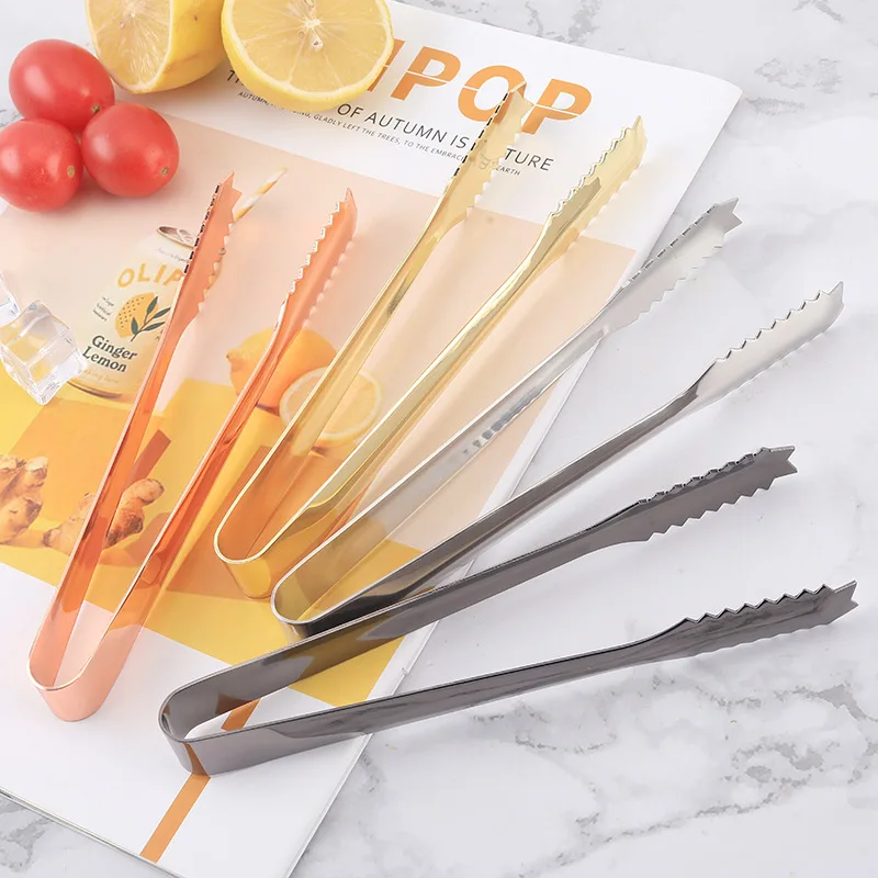 

F5 Thickened Clip Multi-Function Barbecue Clip Stainless Steel Ice Pastry Sugar Cooking Clip Clamp Salad Bar Tools Gold Plating