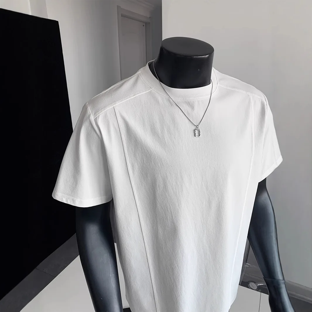 Cold Silk Cool Quick-drying T-shirt Short-sleeved Men's Summer Thin Sunscreen Ice Fitness Sports Front Shoulder T-shirt