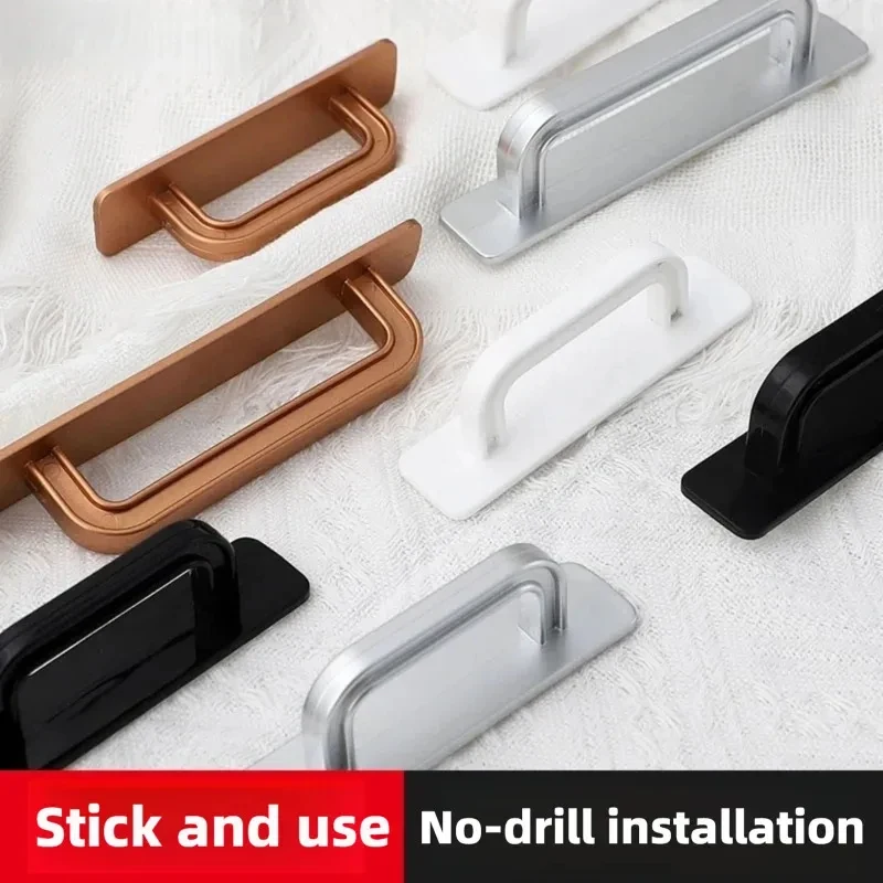 Self-adhesive Surface Mounted Small Pull Knob Aluminum Alloy Door Window Handle for Wooden Balcony Glass Partition Move