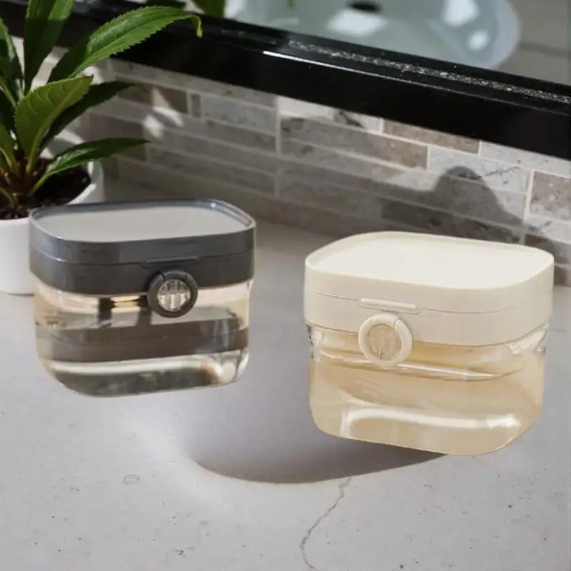 2 In 1 Multi-layer Denture Retainer Case With Mirror Cap Cleaning Storage Box With Cleaning Brush No-Leak Oral Orthodontic Box