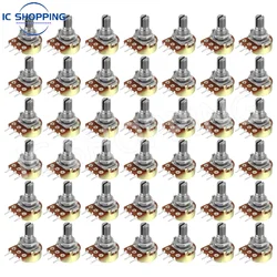 50PCS WH148 Single Linked Potentiometer  with Cap B1K 2K 5K 10K 20K 50K 100K 500K 1M Handle Length 15mm Adjustable Resistance