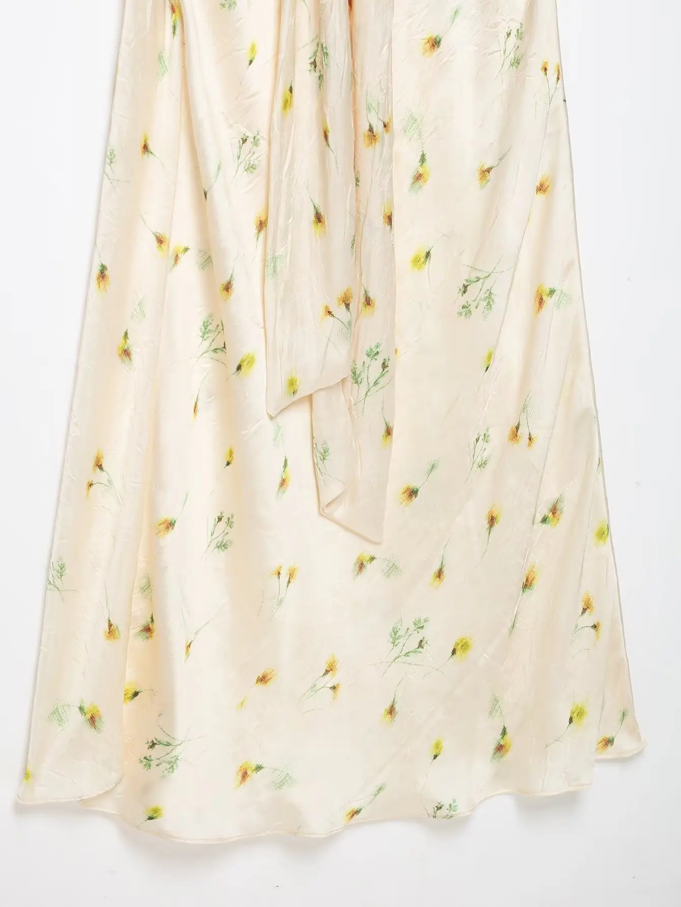 TFMLN Damen Blumenmuster Plissee-Partykleid Elegantes Hochgeschnittenes Fledermausärmel Figurbetontes Langes Kleid Damen Herbst Neue Mode Abendkleid – Detail 7