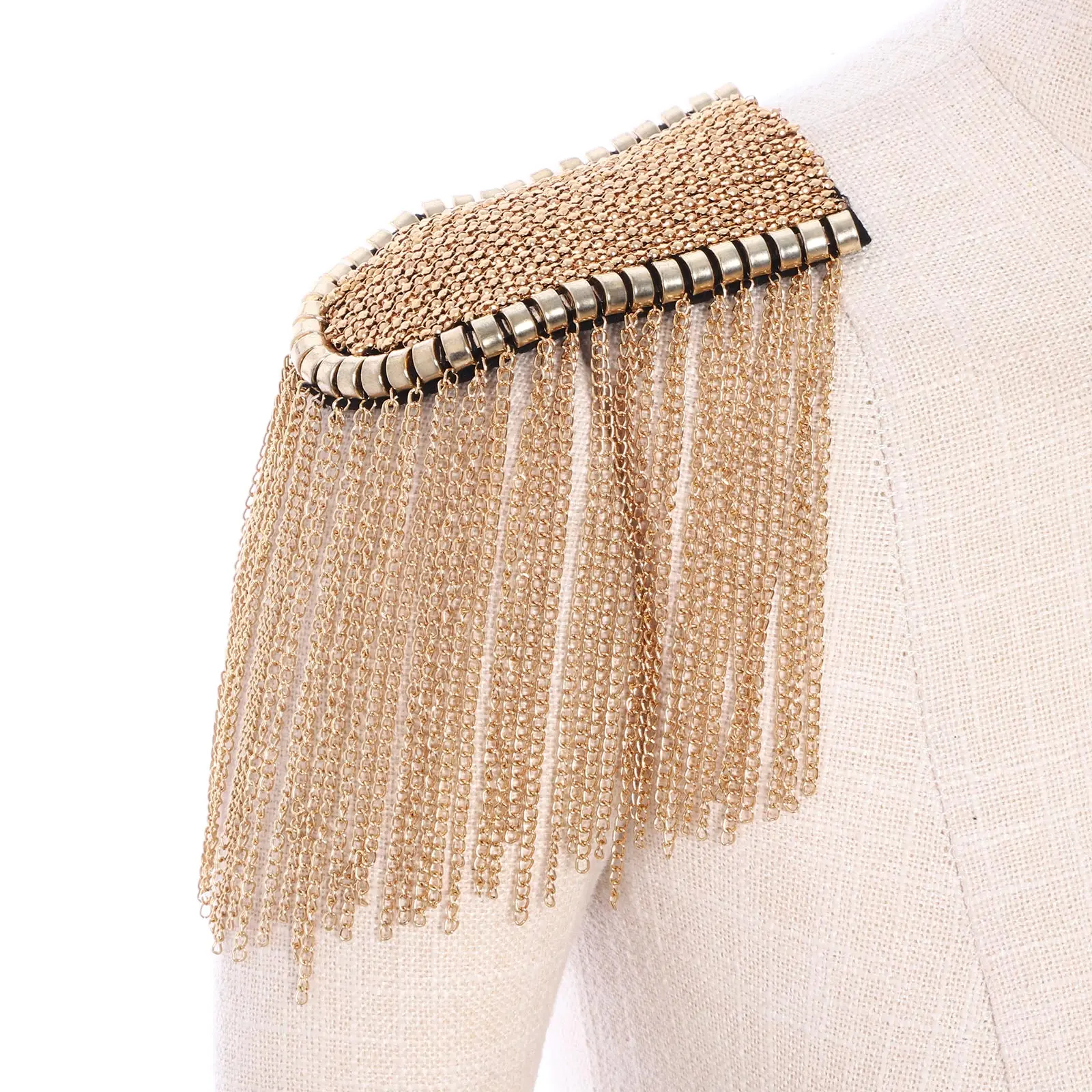 

Alloy Shoulder Epaulets Vintage Beaded Epaulettes Long Tassels Brooch Epaulet Pin Shoulder Pad Badges Costume Accessorie Crafts
