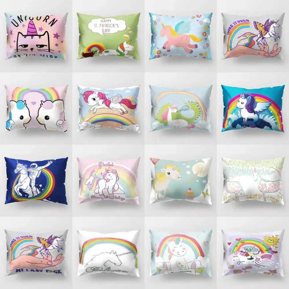 INS Fresh and Small Can Withstand Unicorn Length Pillow Cover Living Room Decoration Pillow Cushion Cover