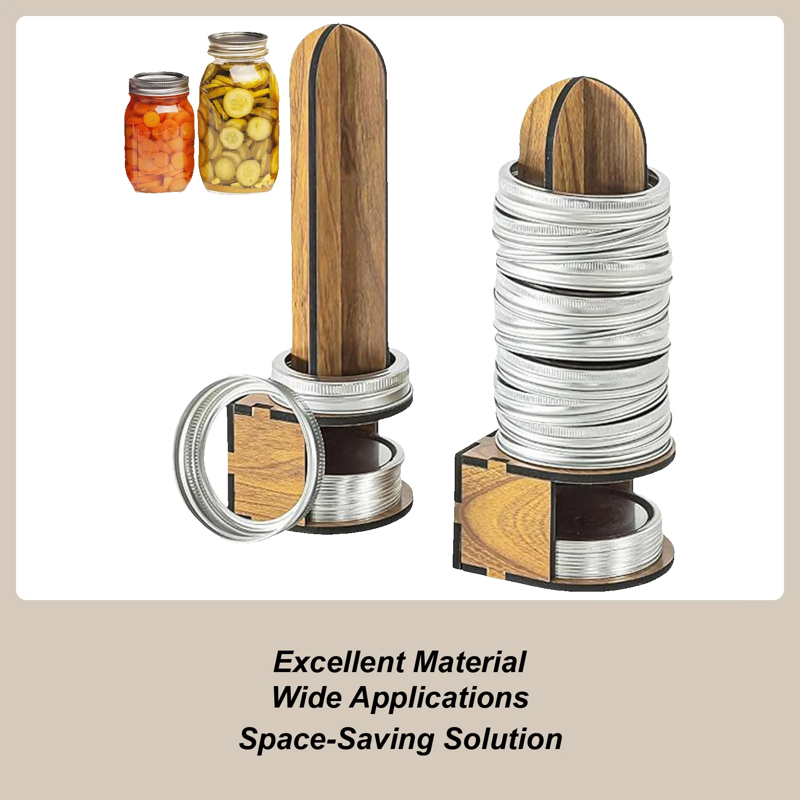 

Держатель крышки для консервирования, 2 шт., деревянный органайзер для консервных колец, банка для соуса, кольцо для хранения для дома, организация кладовой, домашние консервы