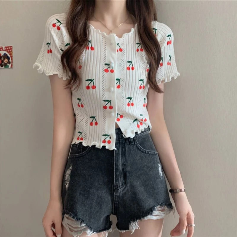 T-shirts Women Slim Fashion Summer Daily Students All-match Korean Style Leisure Schoolgirls Sweet Simple Breathable New Sexy