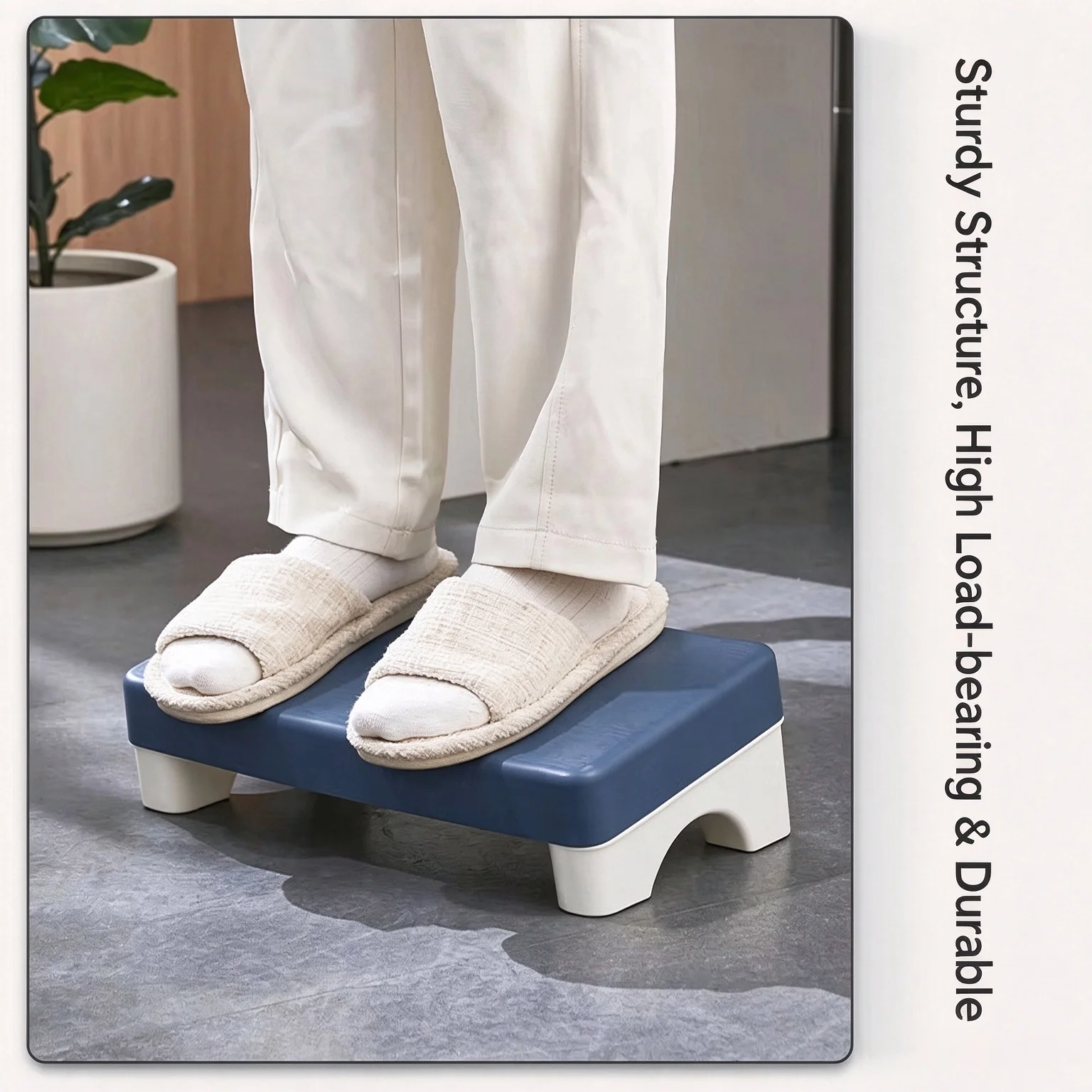 Ergonomic Slope Office Desk Footstool, Plastic Toilet Footpad, Relieves Leg Fatigue, Improves Sitting Posture, Compact Footplate