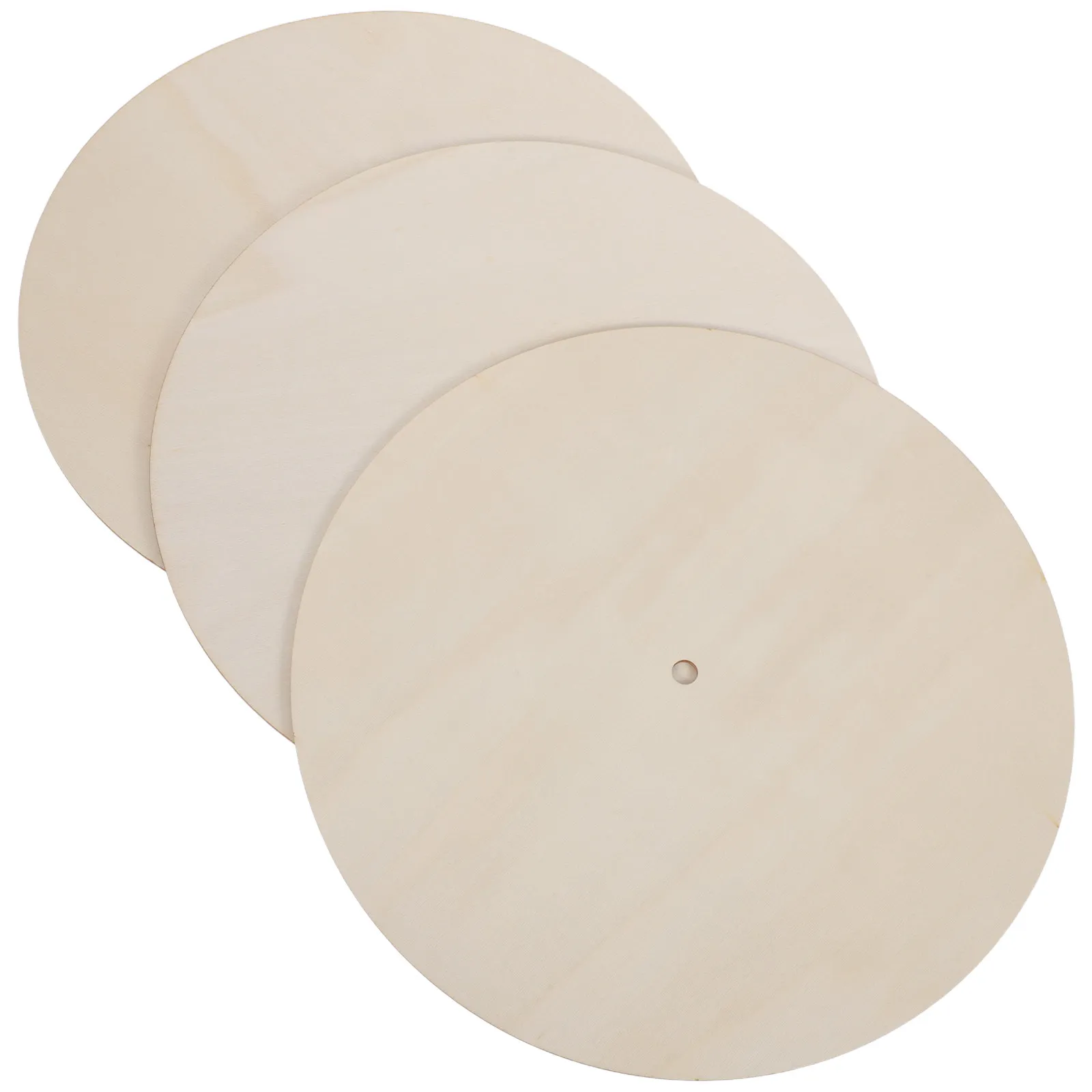 3Pcs Blank Wooden Clock Face Round Natural Wood DIY Painting Craft Clock Dial for Kids Time Learning Wall Decoration Kit - view 4