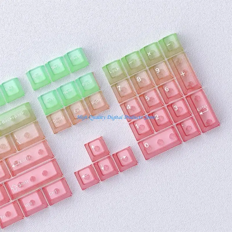 U2JE 115 Clear Keycaps Printed Dye-sublimation Keycap Set For Color Mechanical Keyboards Full Set
