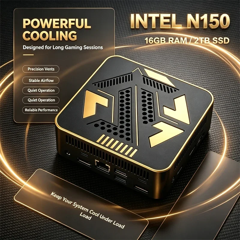 Intel Core N150 High Performance Mini PC Windows 11 16GB RAM HD Output Compact Desktop Computer For Office Gaming Home Use