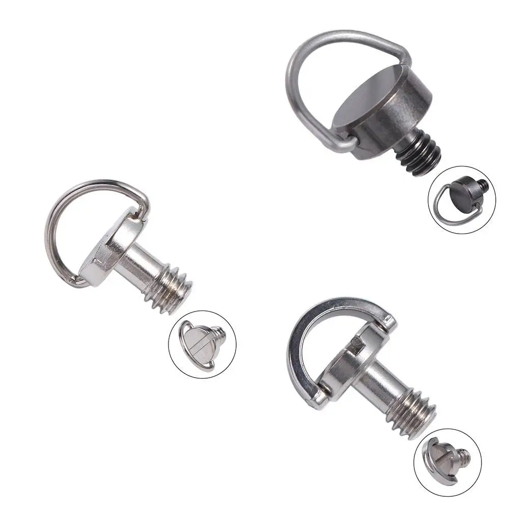 Photography Tripod Silver For DSLR Fixed Adapter Screw Adapter 1/4 Inch Screw D-Ring Screw Camera Screw Tripod Screw