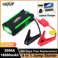 GKFLY 3000A Car Jump Starter 12V Portable Power Bank Starting Device Emergency Petrol or Diesel Booster Start For Auto Buster
