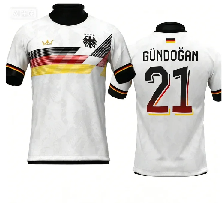 Nova Camisa de Futebol Masculina da Alemanha 25-26, Secagem Rápida ​ İlkay Gündoğan ​   Conjunto de Camisetas de Futebol Masculinas da Alemanha 21, Kits de Camisetas para Crianças