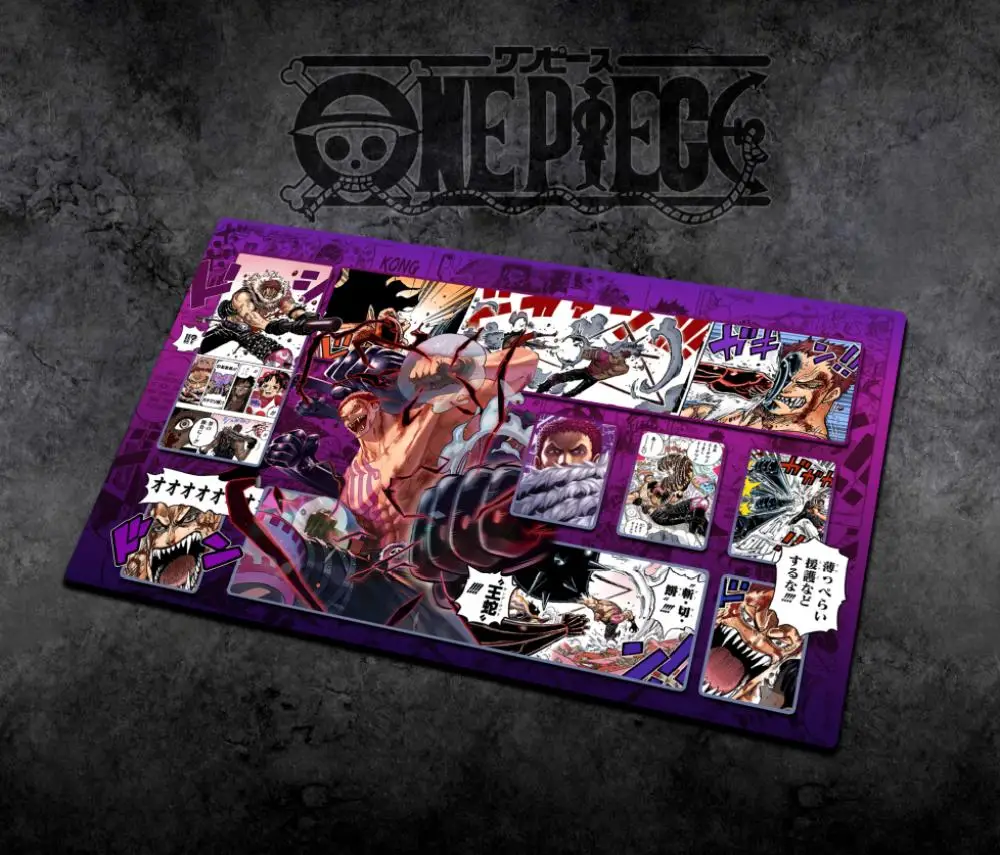 OPCG قطعة واحدة Playmat لوفي كوزان كاتاكوري أنيمي Playmat بطاقة التداول حصيرة ألعاب مخصصة بطاقة اللعب ضد الجدول حصيرة OP10-11