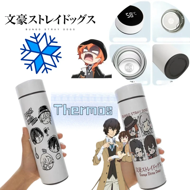 

Новые Bungo Stray Dogs Osamu Dazai Atsushi Nakajima, милая дорогоценная портативная изолированная бутылка для воды большой емкости из нержавеющей стали