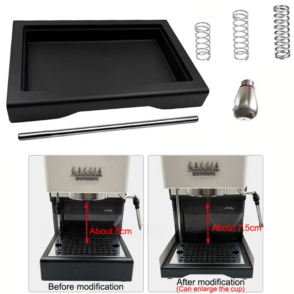 1set Drip Tray Low Profile 6 Bar 9 Bar 12 Bar OPV Spring Kit for Gaggia Classic Pro Coffee Maker Parts Accessories