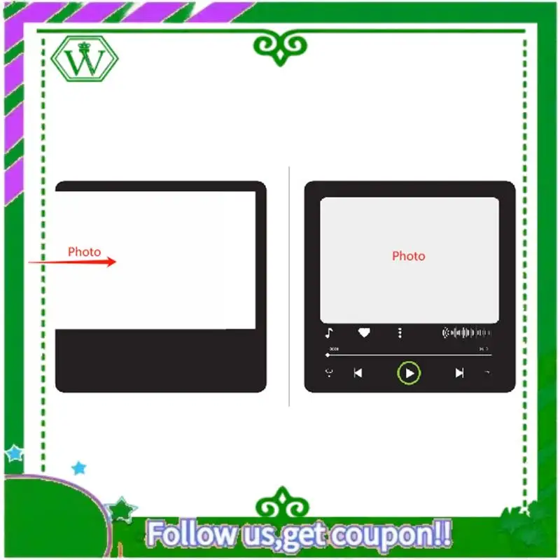 

Reliable-Photo Music Box Fridge Stickers Customized Music Fridge Stickers Replaceable Photo Anniversary Gift Couple Present