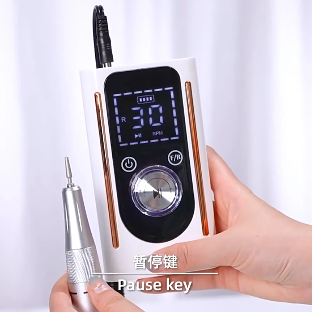 Electric Nail Drill File Professional: for Acrylic Gel Dip Powder Nails Portable Nail Machine Kit Manicure Pedicure Tools