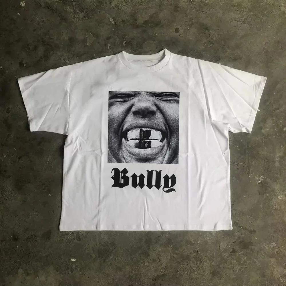 2026 Vintage Black White Portrait Art Graphic T-Shirt Kids Adults Crew Neck Short Sleeve Tee Gothic Letter Street Casual Tops
