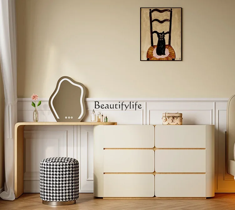 

LX*Multifunctional dresser, modern simple solid wood dresser, chest and cabinet integrated
