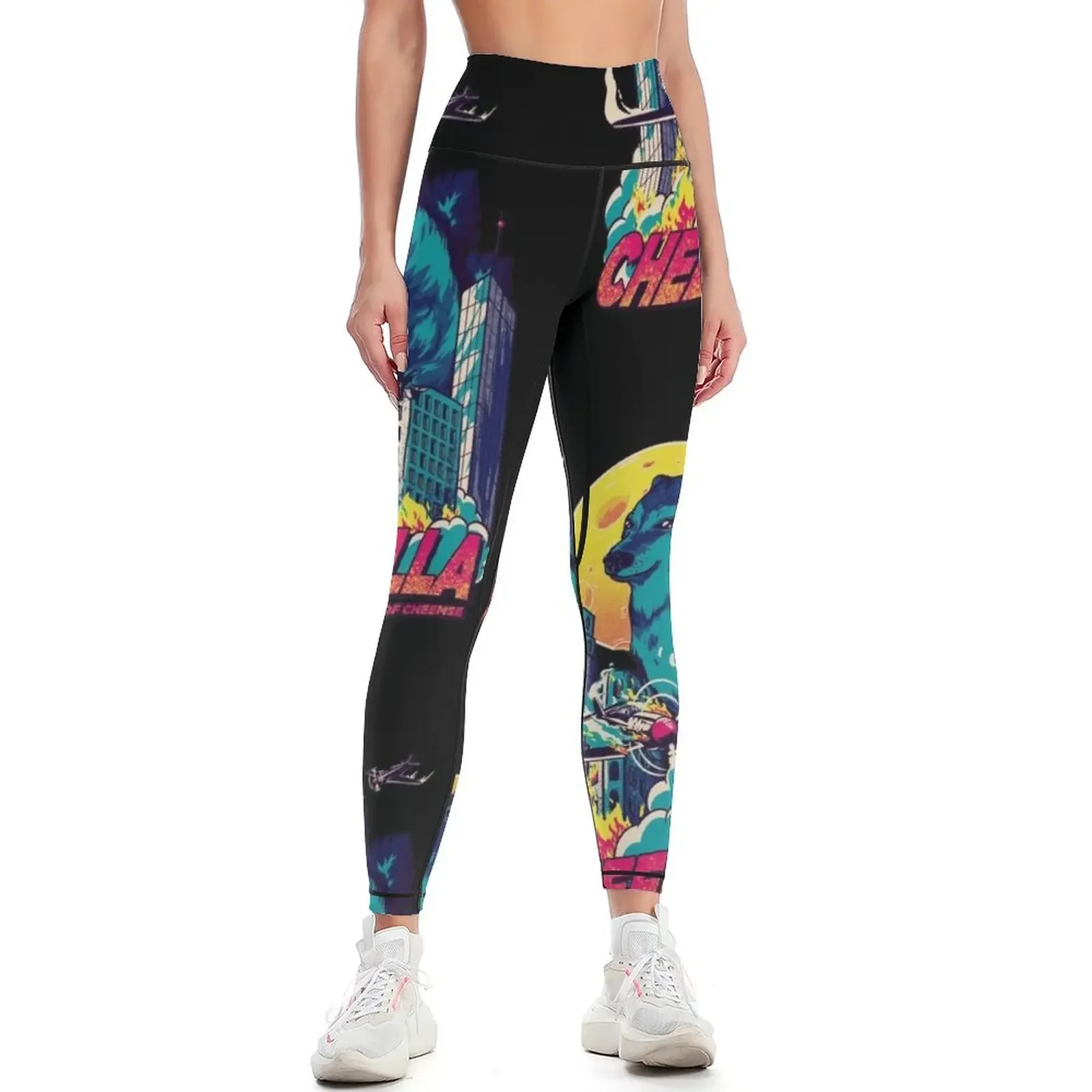 Cheemzilla - The Gomd of Cheemse | Blue | Kaiju Shiba Inu Doggo Wacky and Uncharacteristic Ironic Dank Memes | Dogezill Leggings