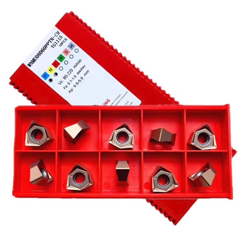 90 Degree Double-sided Hexagonal Roughing Carbide Milling Inserts PVD Coated OEM Available WNMU080608-GM Fast Feed CNC Inserts