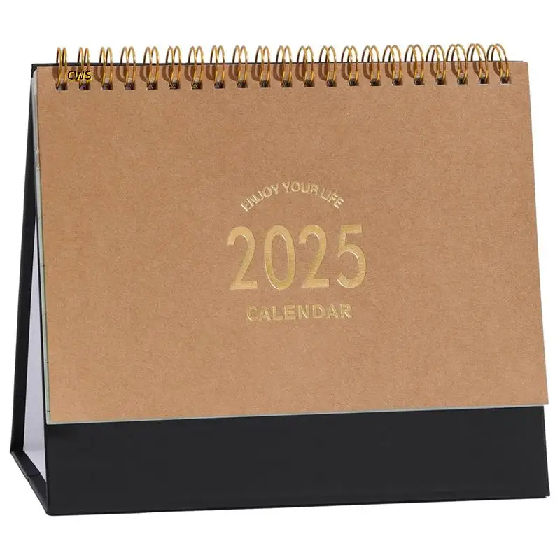 Small Desk Calendar Stand Up Flip Desk Calendar - Coil Bound Monthly Desk Calendar For Home Office