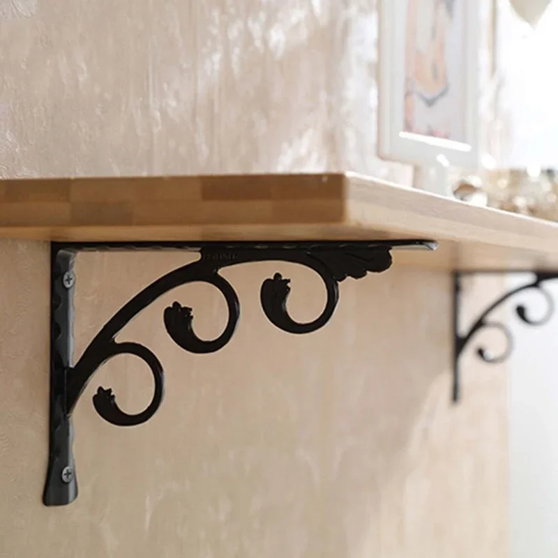 1 Pair Right Angle Metal Floating Shelf Brackets Wall Mounted Brackets for DIY Table Work Bench Bookcases Space