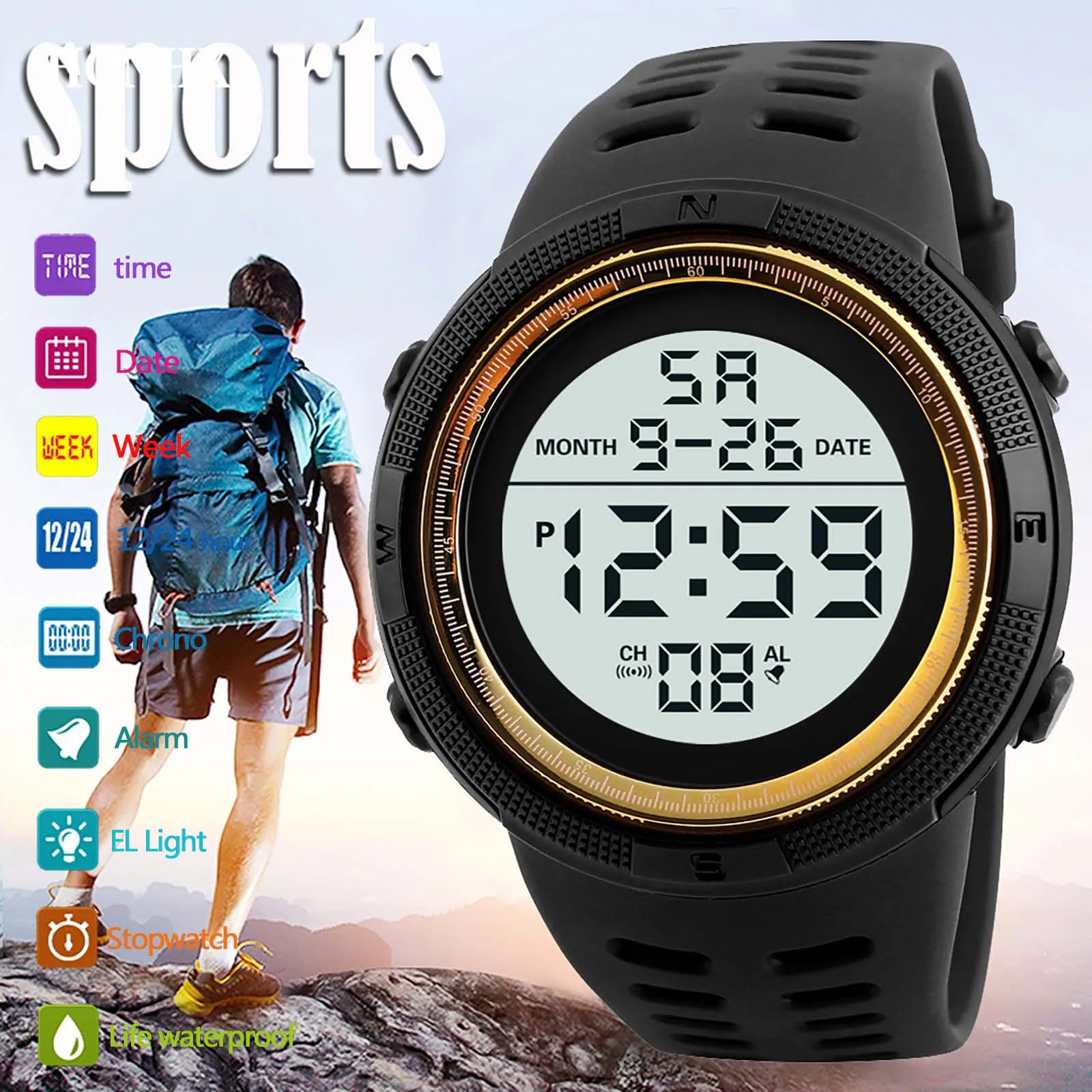 Luxury Mens Digital Led Watch Date Sport Men Outdoor Electronic Watch Minimalist Fashion Thin Watches relogios masculino