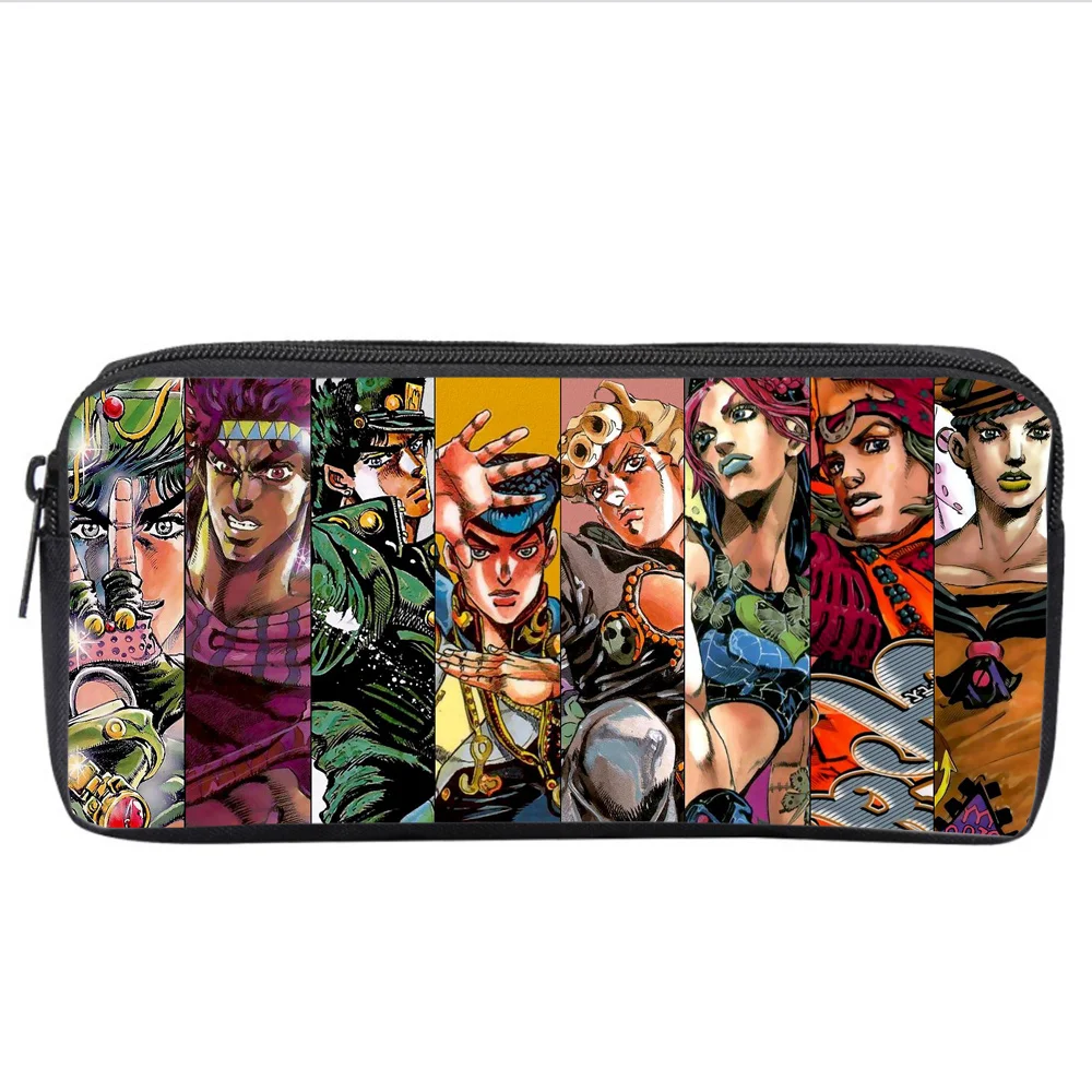 anime JoJo's Bizarre Adventure student Cartoon pencil case boys girls Zipper pencil Bag Handbag Women Cosmetic Case Makeup Bag