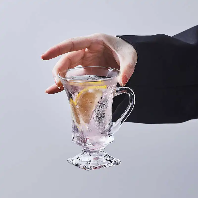 Glass Water Glasses Iced Coffee Cocktails Latte with Handle Red Wine Beverage Beer Champagne - Assorted Drinking Glasses
