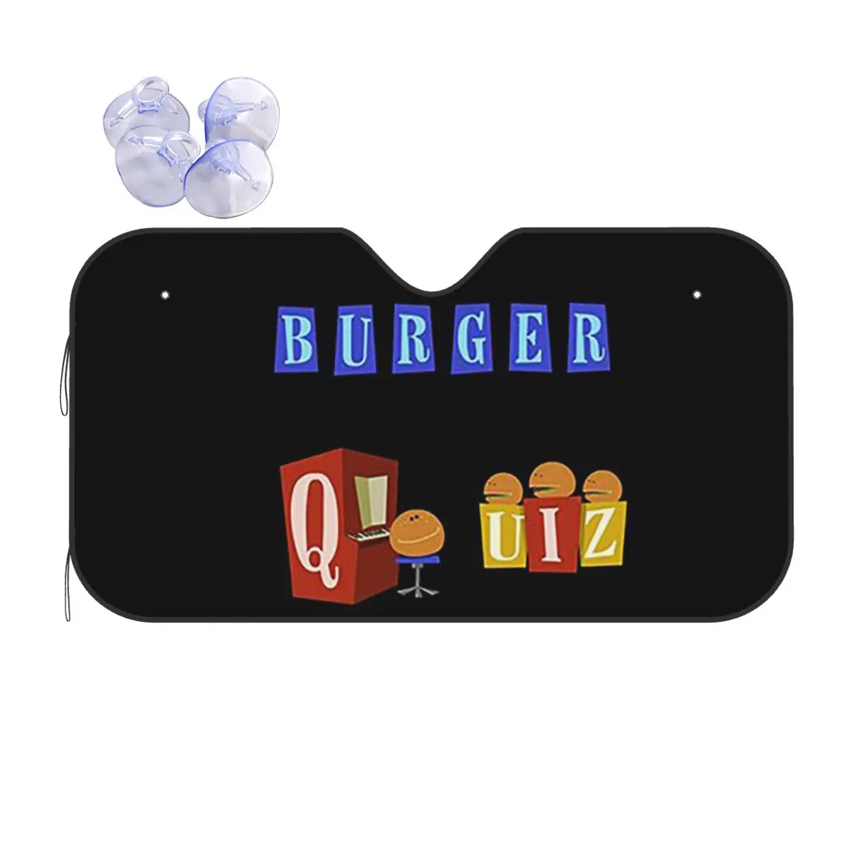 

Burger Quiz New Logo Sunshade Windscreen Car Front Windshield Window Sun Visor Accessories Covers
