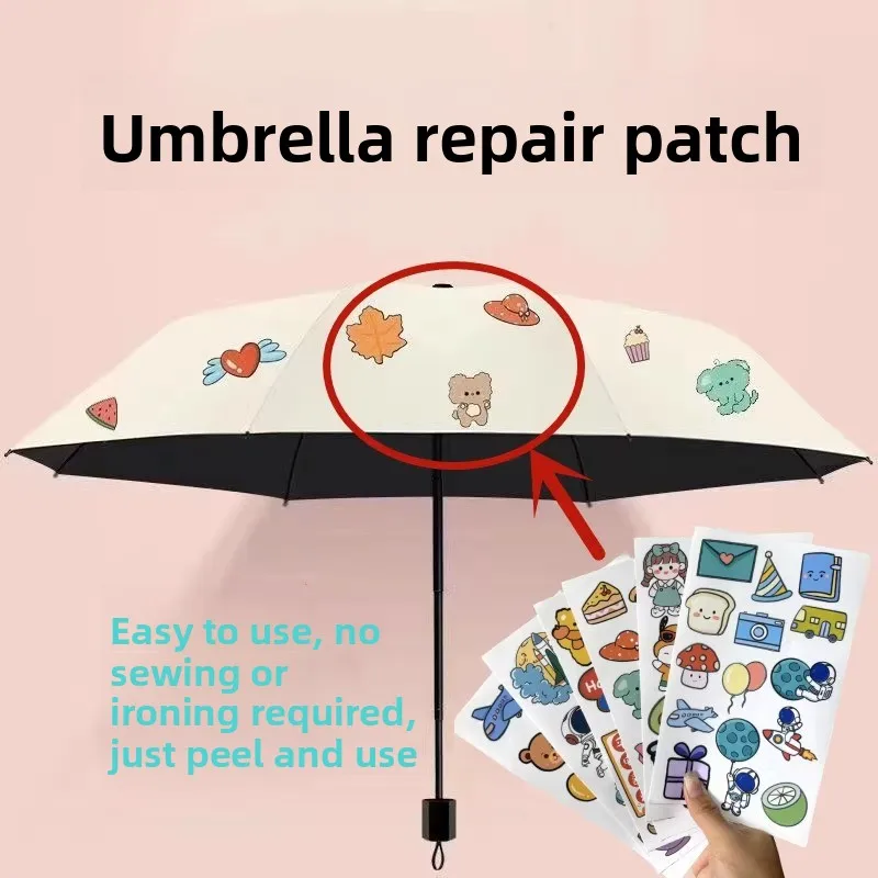 

Universal Umbrella Repair Patch DIY Waterproof Hole Decorative Cartoon Pattern Fabric Stier Home Sewing Accories