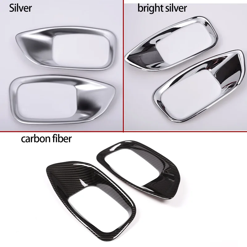 2pcs Carbon Fiber Style ABS Chrome Car Seat Decoration Frame Cover Trim For Jaguar XE XF F-PACE f pace X761 Accessories