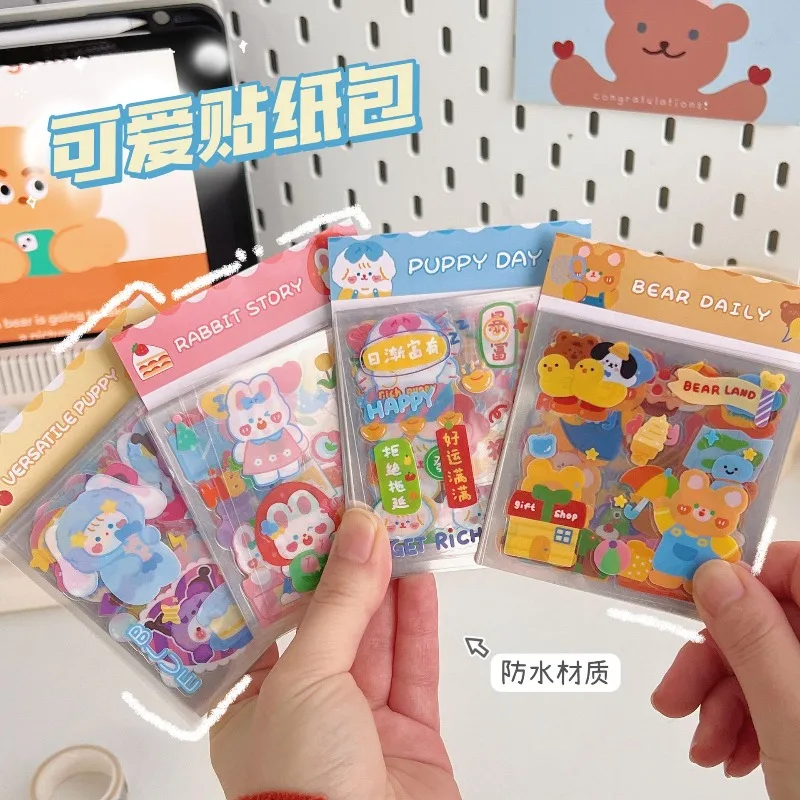 Korean Internet Celebrity Rainbow Bear Student Hand Account Sticker Wall Suitcase DIY Sticker Sealing Sticker Mobile Phone Case